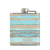 Oud blauw gekleurd hout heupfles (Achterkant)