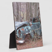 Oud blauw (Junker-auto) Fotoplaat (Zijkant)