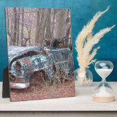 Oud blauw (Junker-auto) Fotoplaat (Zijkant)