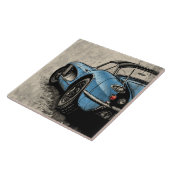 Oud Blauw  Sport Auto zijkant uitzicht Tegeltje (Zijkant)