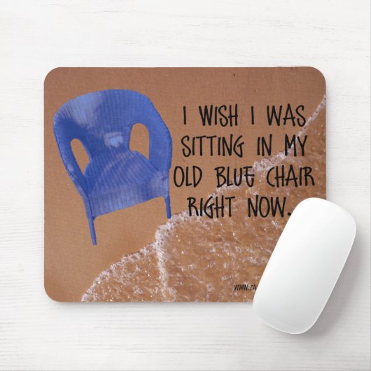 Oud blauw Stoel Mousepad Muismat (Met muis)