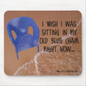 Oud blauw Stoel Mousepad Muismat (Voorkant)