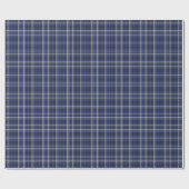 Oud Blauw Wit Geruit Kerst Inpakpapier (Vlak)