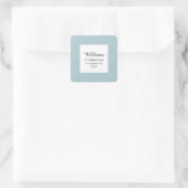 Oud Blauwe Bloem Botanische Retouradres Vierkante Sticker (Tas)