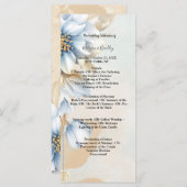 Oud blauwe bloemen ceremonie Programma Programmakaart (Voorkant / Achterkant)