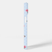 Oud Blauwe Bloemen en Stippen Case-Mate iPhone Case (Achterkant / Rechts)