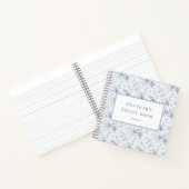 Oud Blauwe Bloemige Persoonlijke Recept Notitieboek (Binnen)