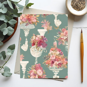 Oud Blauwe Boeket Briefkaart