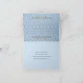 Oud Blauwe, Grijze Damast Bedankkaart (Binnen)