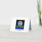 Oud Blauwe, Grijze Damast Bedankkaart (Achterkant)