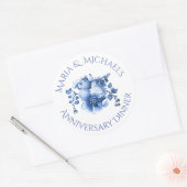 Oud Blauwe Nederlandse Chinoiserie Bloemenschilder Ronde Sticker (Envelop)