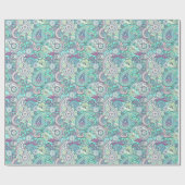 Oud blauwe paisley-cadeaupapier cadeaupapier (Vlak)