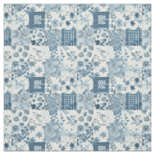 Oud Blauwe Patchwork Dekbed Cottagecore Boerderijs Stof