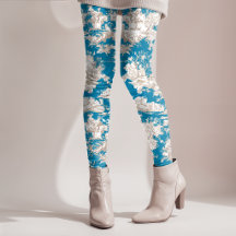 Oud blauwe turquoise toile de jouy monogram