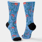 Oud bloembehang in blauw en rood sokken (Gebogen)