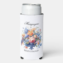 Oud Bloemboeket Bruidsmeisje Voorstel Cadeau Seltzer Blikjeskoeler
