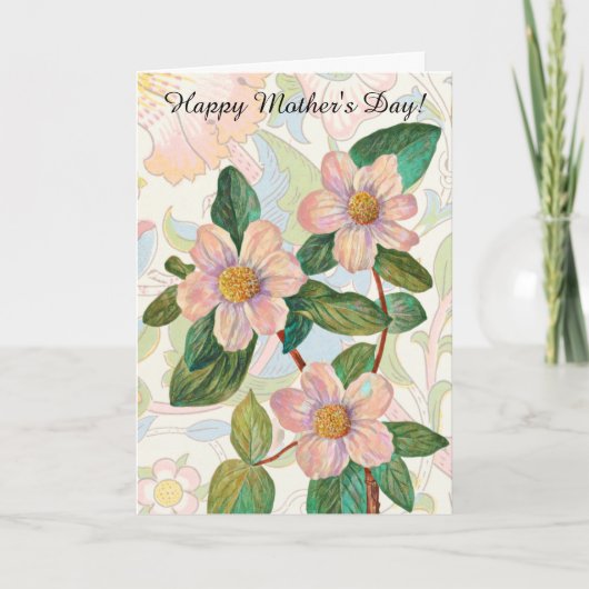 Oud Bloemen Patroon Moederdag Kaart (Voorkant)