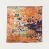 Oud bloemetjesbehang, grunge vignet. wandkleed (Voorkant (horizontaal))
