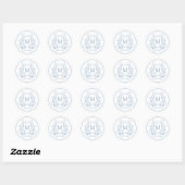 Oud-Bloemig Monogram Ronde Sticker (Vel)