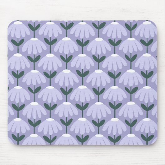 Oud Bloemmotief Heatherblauw Muismat (Voorkant)