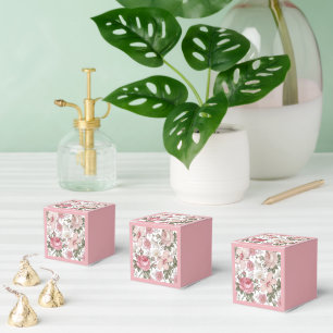 Oud bloempatroon met rozen bedankdoosjes