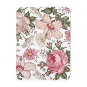 Oud bloempatroon met rozen magneet (Verticaal)