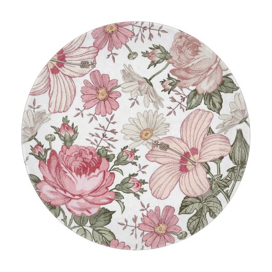 Oud bloempatroon met rozen snijplank (Voorkant)