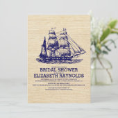 Oud Boat Bridal Shower Invitations Kaart (Staand voorkant)