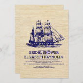Oud Boat Bridal Shower Invitations Kaart (Voorkant / Achterkant)