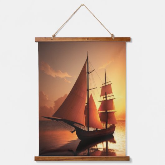 Oud boat Hanging Tapestry Hangend Wandkleed (Voorkant)