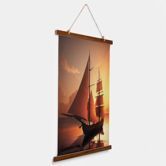 Oud boat Hanging Tapestry Hangend Wandkleed (Gebogen)