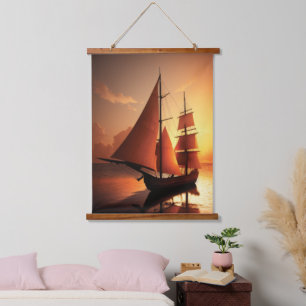 Oud boat Hanging Tapestry Hangend Wandkleed