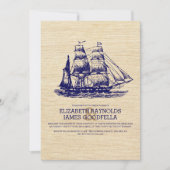 Oud Boat Wedding Invitations Kaart (Voorkant)