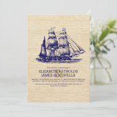 Oud Boat Wedding Invitations Kaart (Staand voorkant)