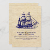 Oud Boat Wedding Invitations Kaart (Voorkant / Achterkant)