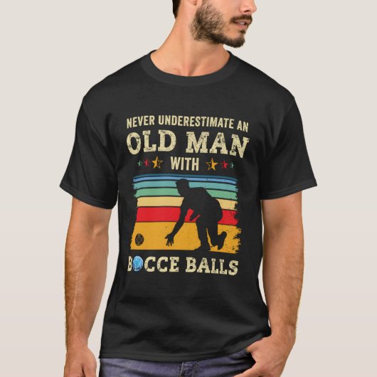 Oud Bocce Ball Team Boccia Bocci Opa Papa Humor T-shirt (Voorkant)