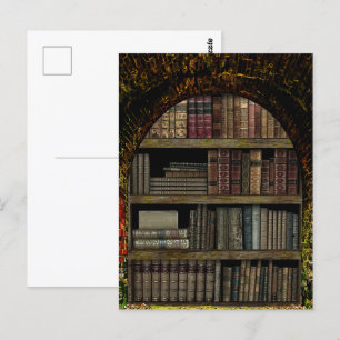 Oud boek Bibliotheek boek liefhebbers Briefkaart