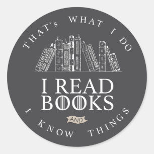 Oud Boek Liefhebber Lezen Quote Ontwerp Ronde Sticker