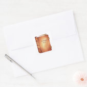 Oud boek vierkante sticker (Envelop)