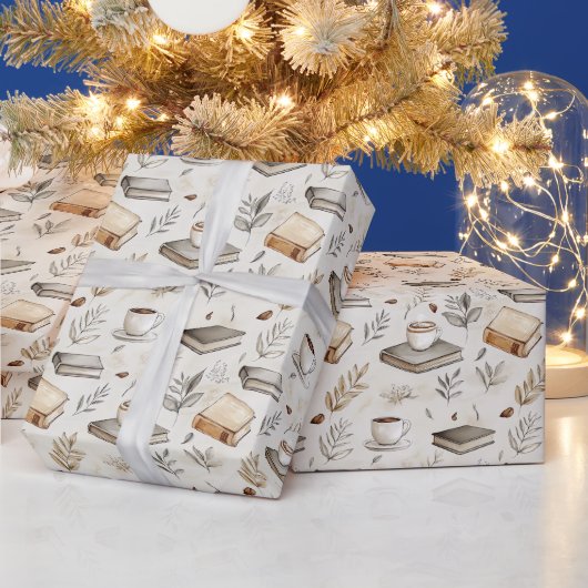 Oud Boekenliefhebbers Design Cadeaupapier (Feestdagen)