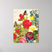 Oud boeket vlinders omwikkeld canvas afdruk (Voorkant)