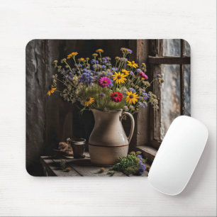 Oud boeket wilde bloemen muismat