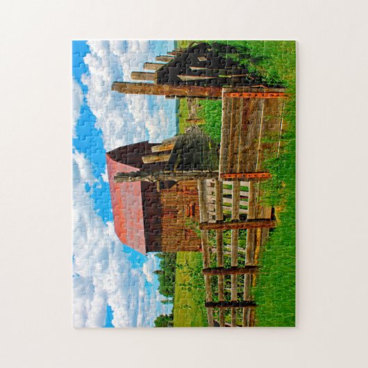 Oud Boerderij Barn Colorado. Legpuzzel (Verticaal)