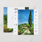 OUD BOERDERIJ HUIS IN CHIANTI, blauw groen rood wi Kaart (Voorkant / Achterkant)