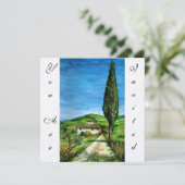 OUD BOERDERIJ HUIS IN CHIANTI, blauw groen rood wi Kaart (Staand voorkant)