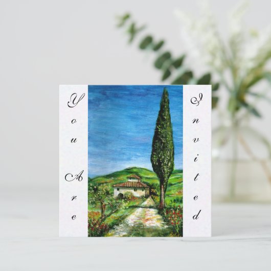 OUD BOERDERIJ HUIS IN CHIANTI, blauw groen rood wi Kaart (Staand voorkant)