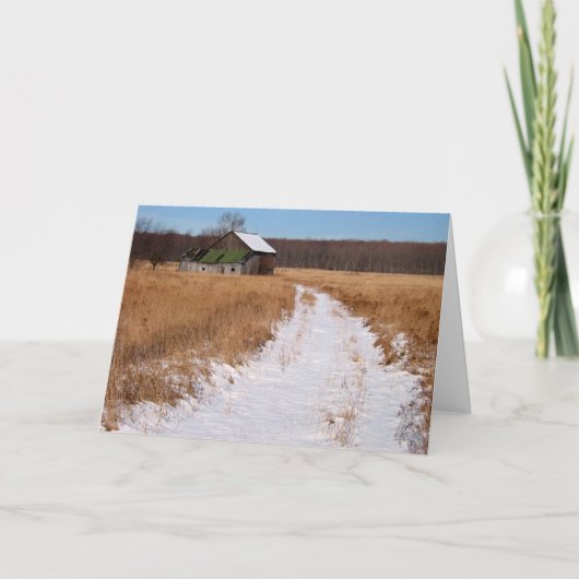 Oud Boerderij in de winter Feestdagen Kaart (Voorkant)