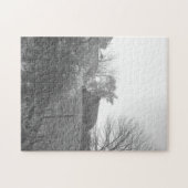 Oud Boerderij in zwart-wit Legpuzzel (Horizontaal)