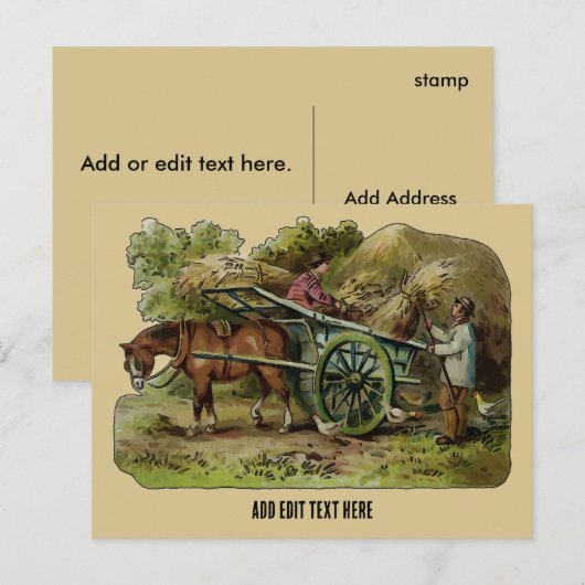 Oud  Boerderij, Kaart Tekst bewerken (Voorkant / Achterkant)