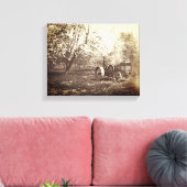 Oud Boerderij Tractor Antiek Foto Canvas Afdruk (Insitu (Woonkamer))
